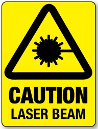 SIGN WARNING CAUTION LASER BEAM 620W-MP 450X300 POLY 620W 